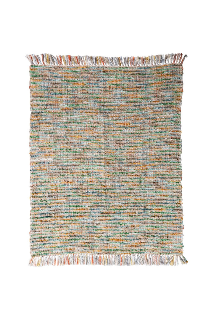 Creative-Co-op-Multicolored-Bouclé-Fringed -Throw-Blanket