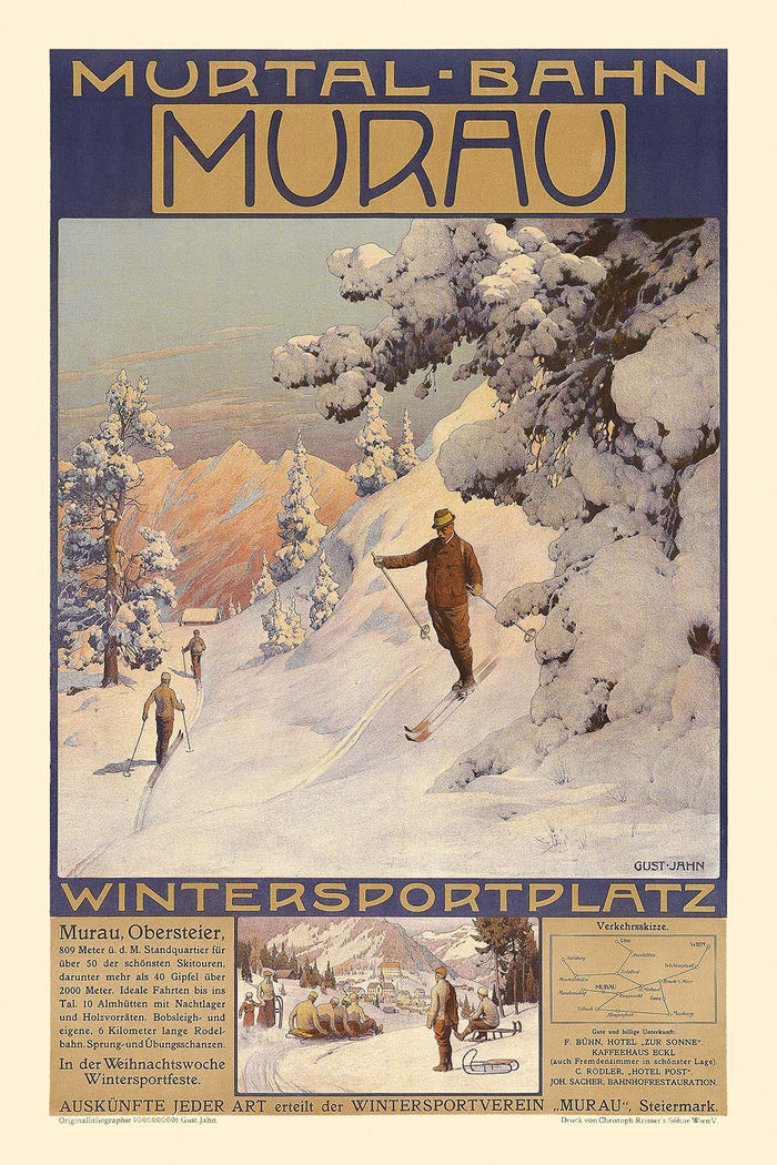 Mur Valley Travel Poster: Murtal-Bahn by Gustav Jahn