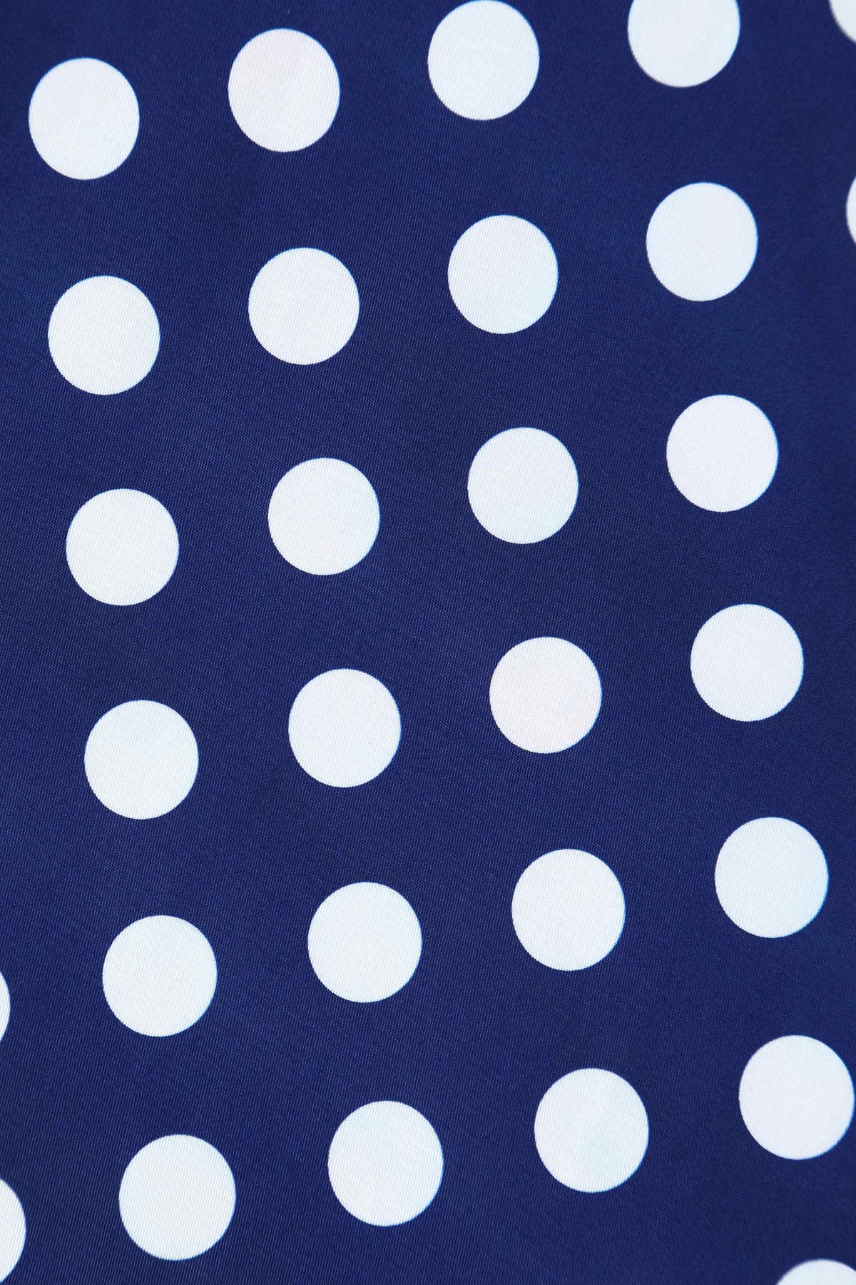 Lily Navy Blue Polka Dot Off Shoulder Dress