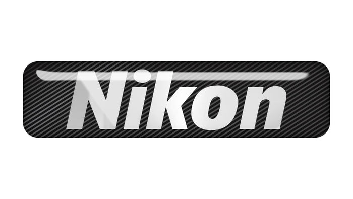 Nikon 2"x0.5" Chrome Effect Domed Case Badge / Sticker Logo