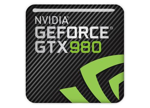 nVidia GeForce GTX 980 1"x1" Chrome Effect Domed Case Badge / Sticker Logo