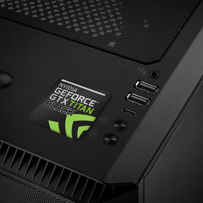 nVidia GeForce GTX TITAN BLACK 1"x1" Chrome Effect Domed Case Badge / Sticker Logo
