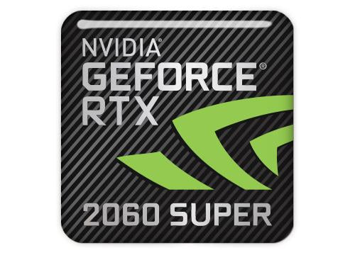 nVidia GeForce RTX 2060 SUPER 1"x1" Chrome Effect Domed Case Badge / Sticker Logo