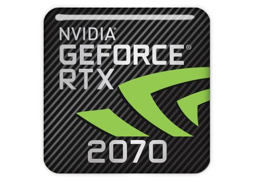 nVidia GeForce RTX 2070 1"x1" Chrome Effect Domed Case Badge / Sticker Logo