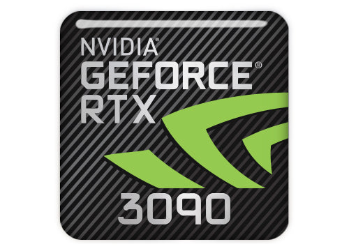 nVidia GeForce RTX 3090 1"x1" Chrome Effect Domed Case Badge / Sticker Logo