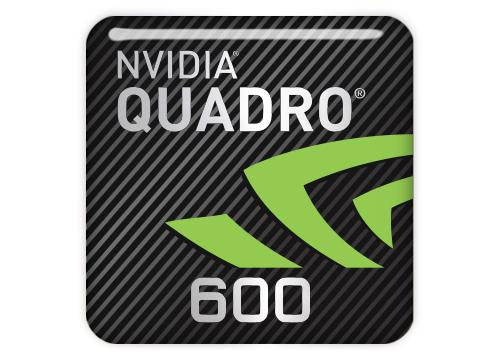 nVidia Quadro 600 1"x1" Chrome Effect Domed Case Badge / Sticker Logo