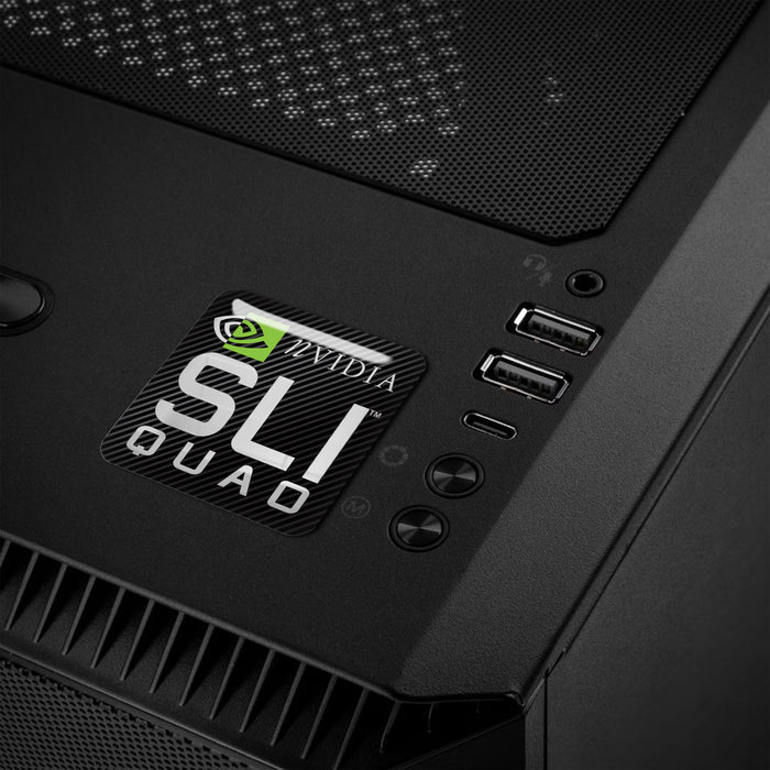 nVidia SLI Quad 1"x1" Chrome Effect Domed Case Badge / Sticker Logo