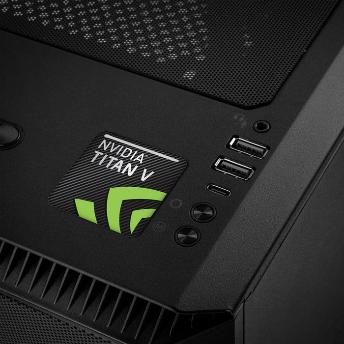 nVidia Titan V 1"x1" Chrome Effect Domed Case Badge / Sticker Logo