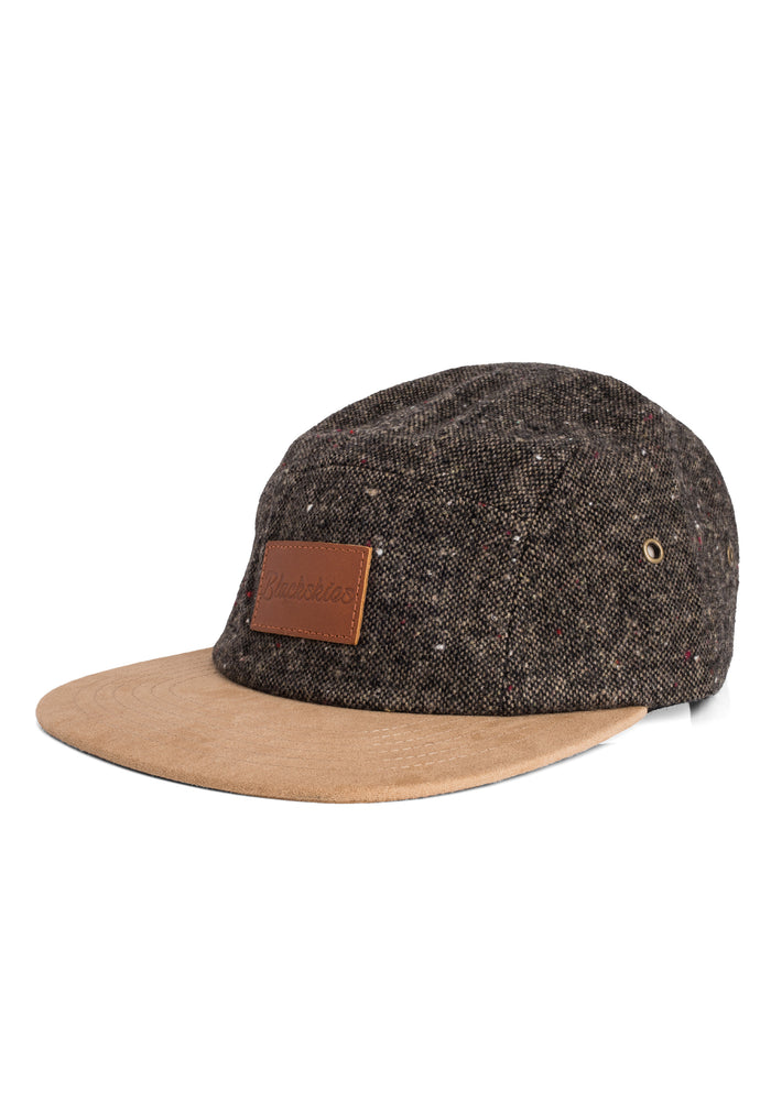 Blackskies-Obsidian-5-Panel-Cap-Mottled-Brown-Front