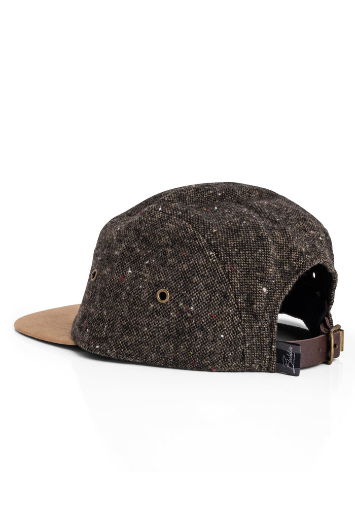 Blackskies-Obsidian-5-Panel-Cap-Mottled-Brown-Back-Strap-Detail