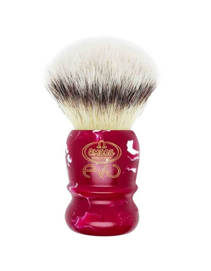 Omega Evo Shaving Brush Cardinal Red synthetic bristles