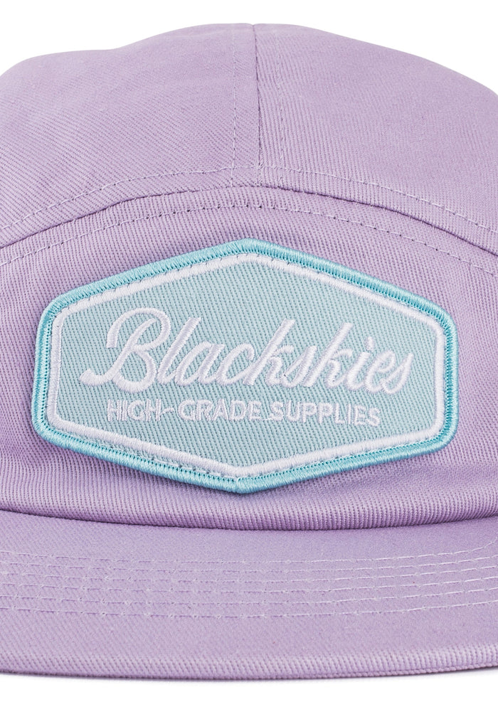 Blackskies-Oasis-5-Panel-Hat-Lilac-Detail