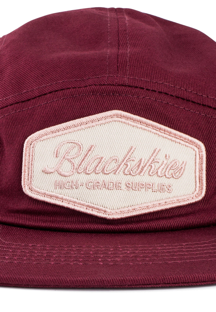 Blackskies-Oasis-5-Panel-Hat-Maroon-Front