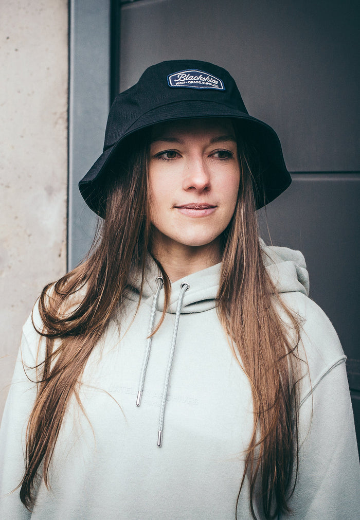 Blackskies-Oasis-Bucket-Hat-Black-Navy-Blue-Fisher-Hat-Bob-Lovely-Model