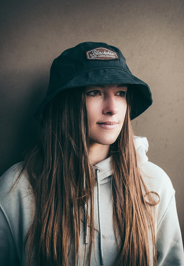Blackskies-Oasis-Bucket-Hat-Forest-Green-Brown-Fisher-Hat-Bob-Lovely-Model