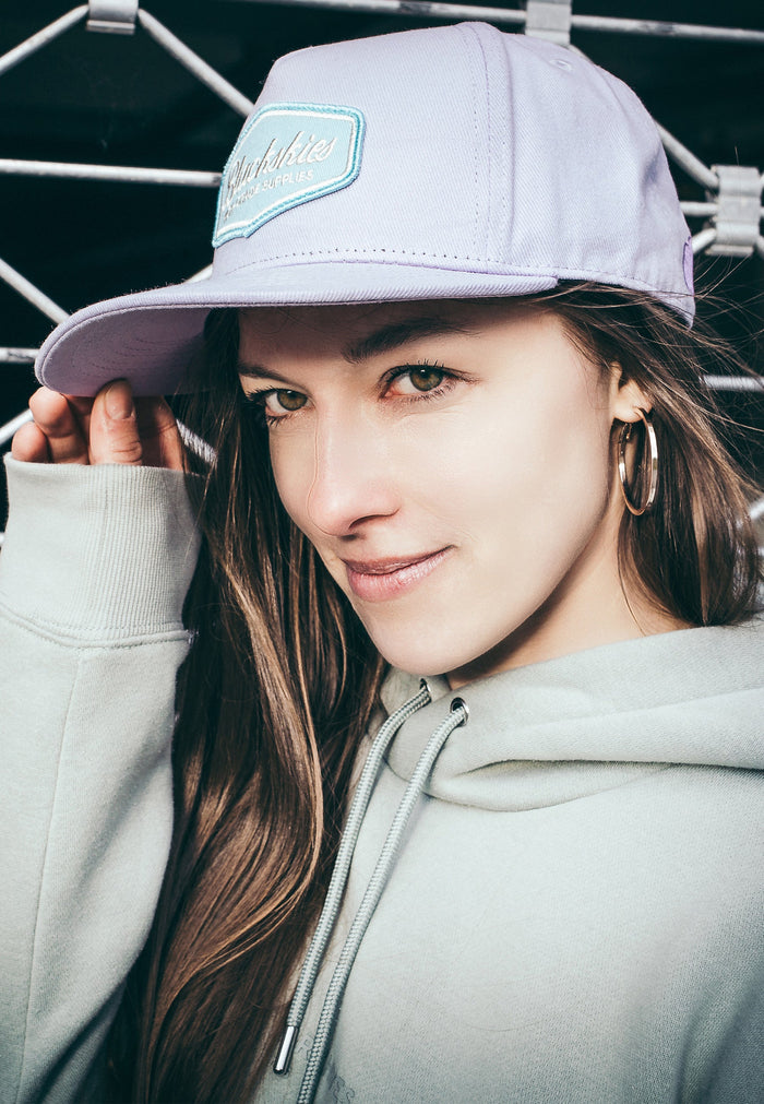 Blackskies-Oasis-Snapback-Cap-Lilac-Mint-Basecap-Hat-Lovely-Model