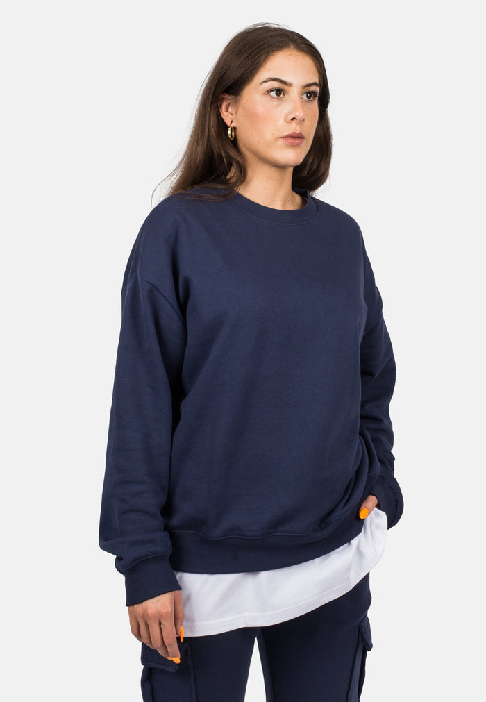 Blackskies-Unisex-Oversized-Heavyweight-Crewneck-Sweater-Navy-blue-Female-5