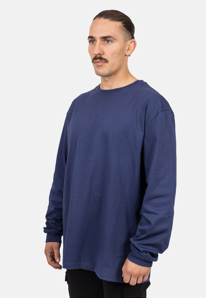 Blackskies-Unisex-Oversized-Long-Sleeve-Shirt-Navy-Blue-Male-2