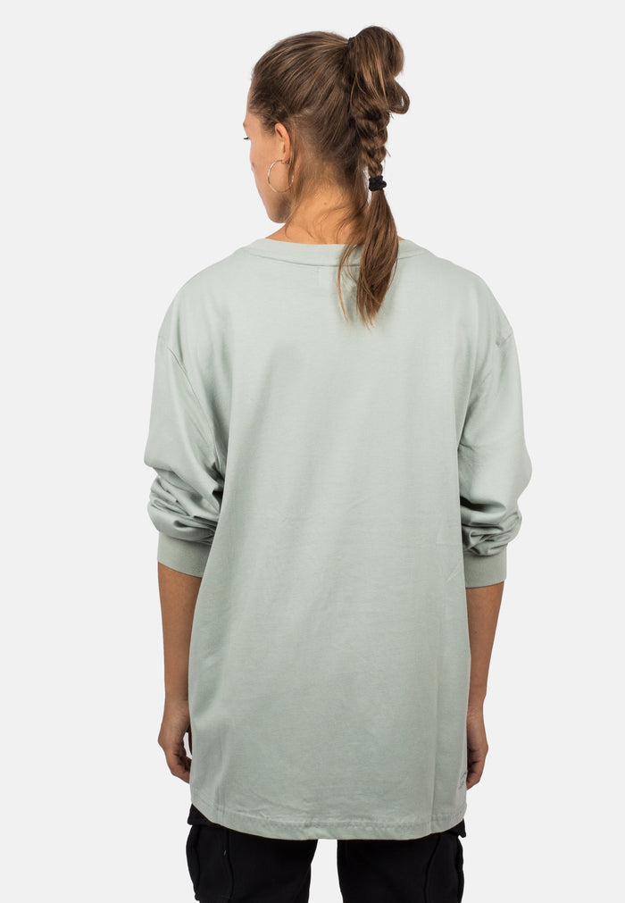 Blackskies-Unisex-Oversized-Long-Sleeve-Shirt-Sage-Green-Female-5