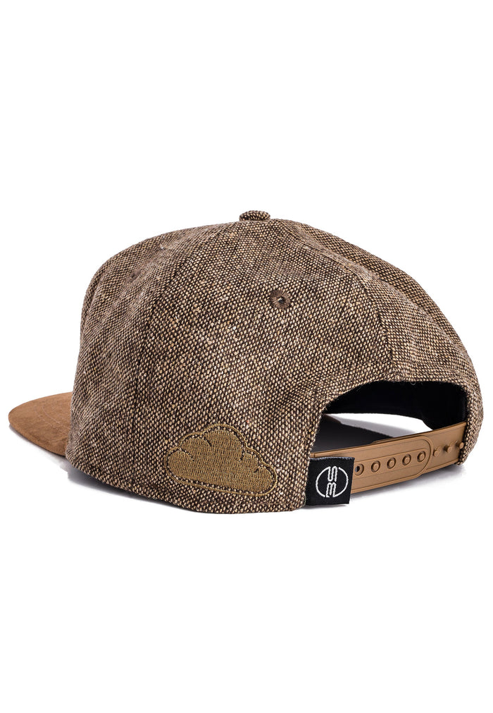 Blackskies-Pathfinder-Snapback-Cap-Brown-Melange-Beige-Suede-Baseball-Cap-Basecap-Back-Snap
