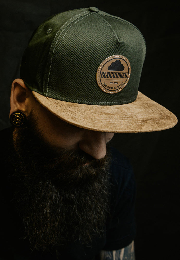 Blackskies-Pathfinder-Snapback-Cap-Olive-Beige-Model