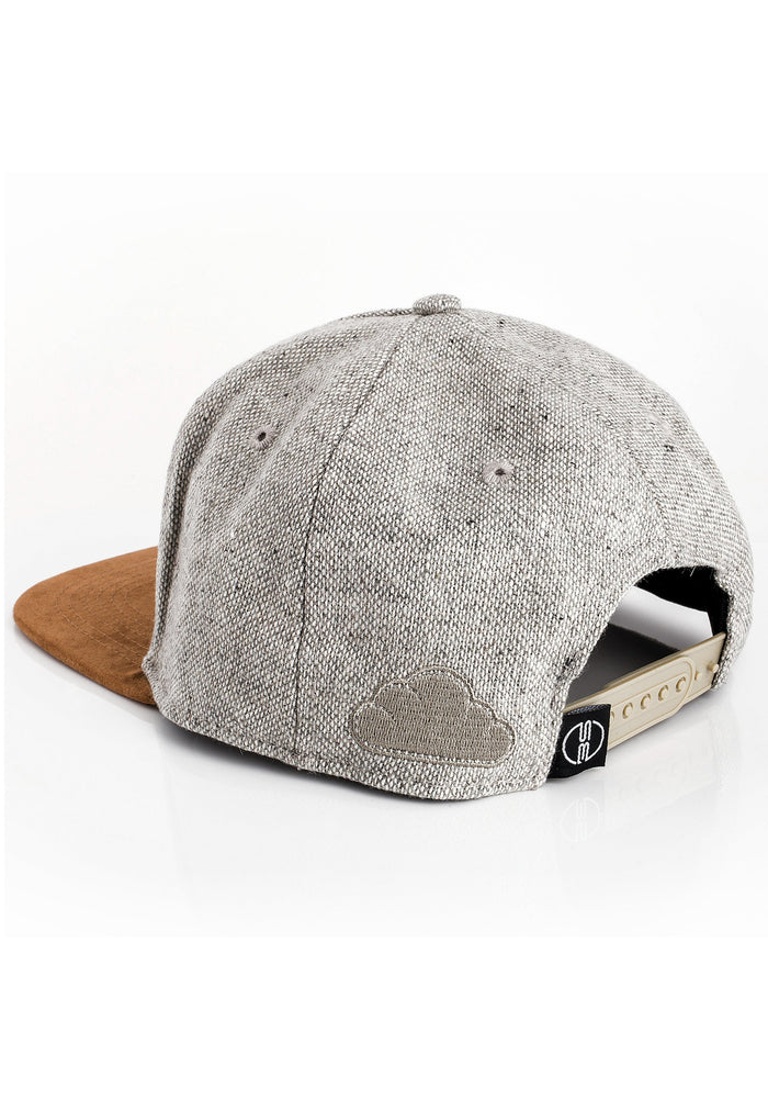 Blackskies-Pathfinder-Snapback-Cap-Grey-Melange-Beige-Suede-Baseball-Cap-Basecap-White-Snap
