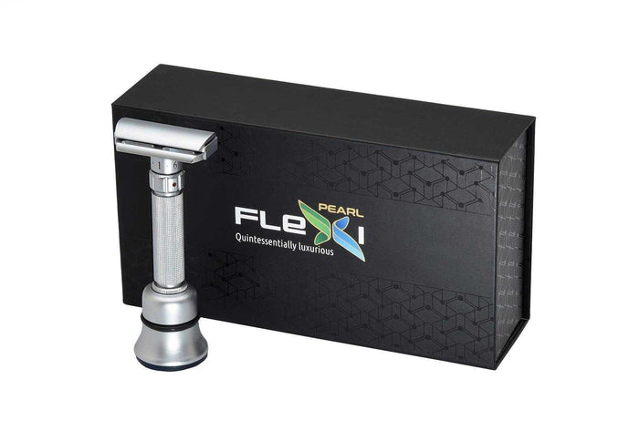 Pearl safety razor with stand and packaging