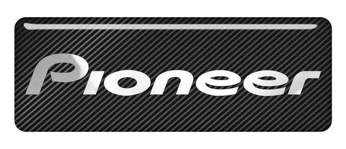Pioneer 2.75"x1" Chrome Effect Domed Case Badge / Sticker Logo