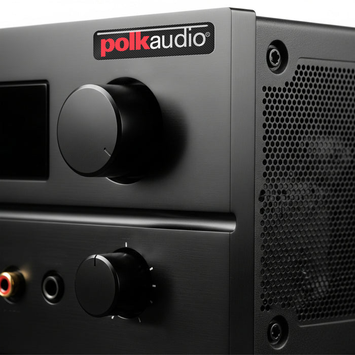 Polk Audio 2"x0.5" Chrome Effect Domed Case Badge / Sticker Logo