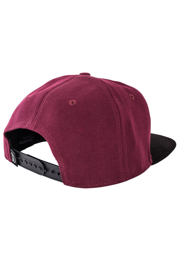 Blackskies-Port-Townsend-Snapback-Cap-Maroon-Black-Back