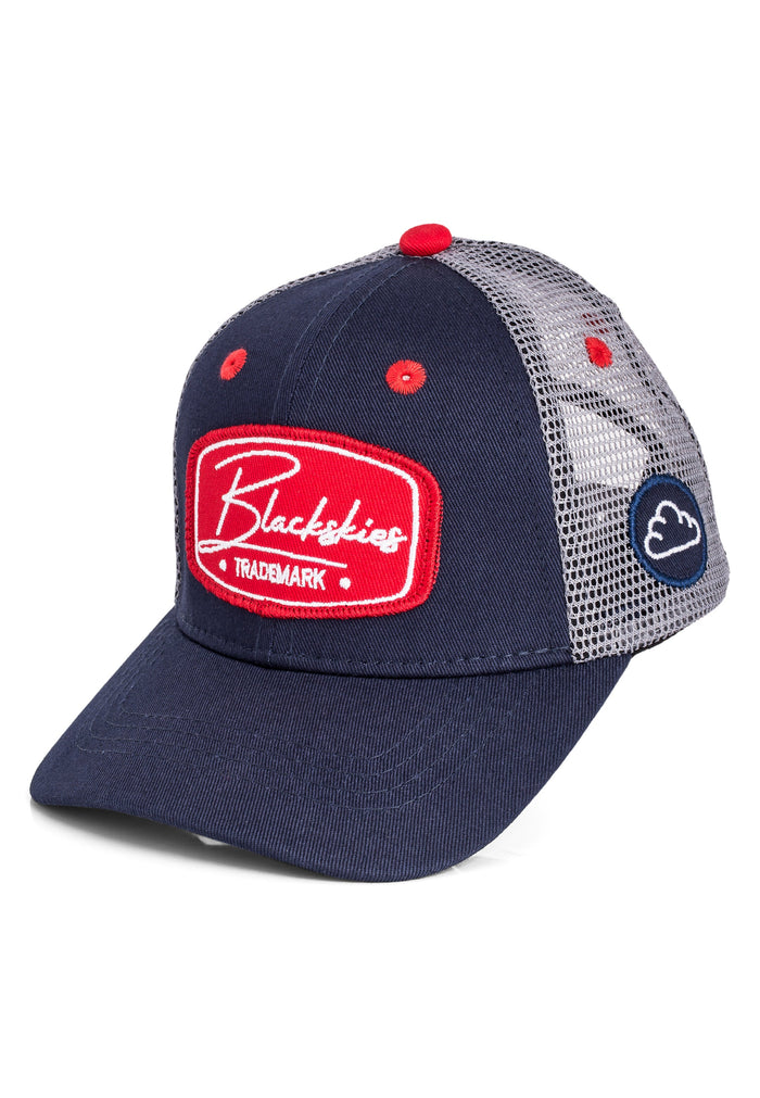 Blackskies-Race-Baseball-Kids-Cap-Navy-Grey-Red-1