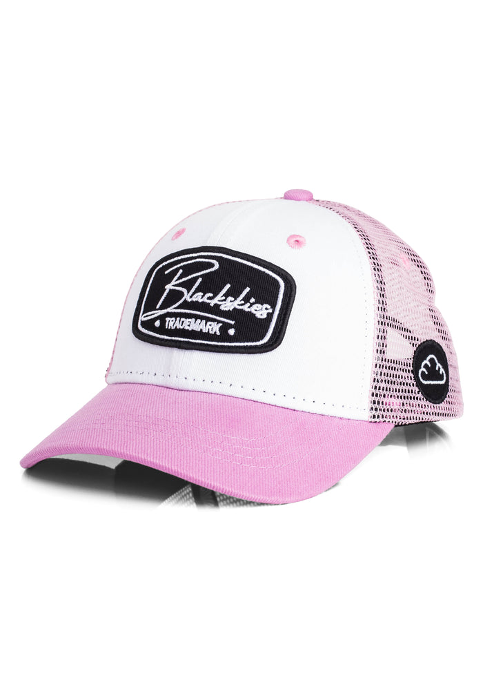 Blackskies-Race-Baseball-Cap-Kids-White-Pink-2