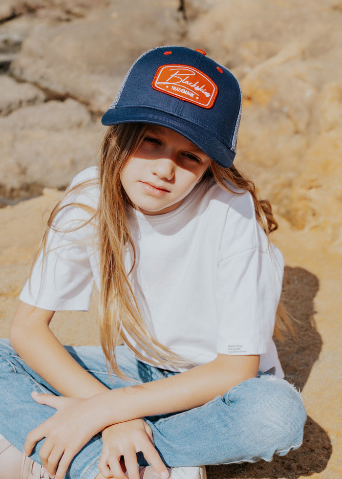 Blackskies-Race-Baseball-Kids-Cap-Navy-Grey-Red-Model-2