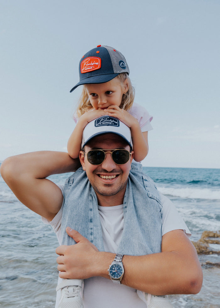Blackskies-Race-Baseball-Kids-Cap-Navy-Grey-Red-Model-4