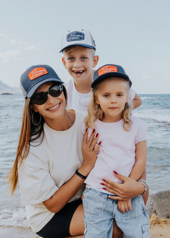 Blackskies-Race-Baseball-Kids-Cap-Navy-Grey-Red-Model
