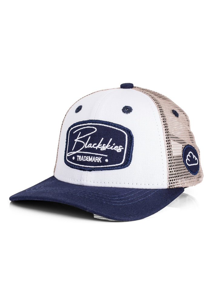 Blackskies-Race-Baseball-Kids-Cap-White-Navy-Sand-2