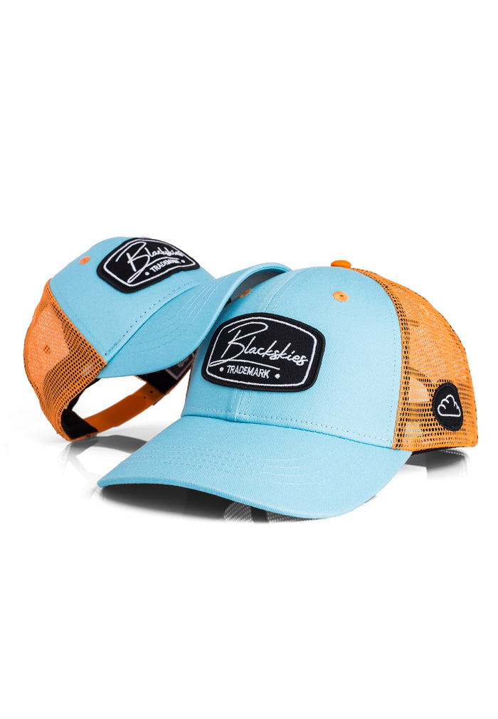 Blackskies-Race-Baseball-Kids-Cap-Kids-Light-Blue-Orange Parent Child Mini Me Set