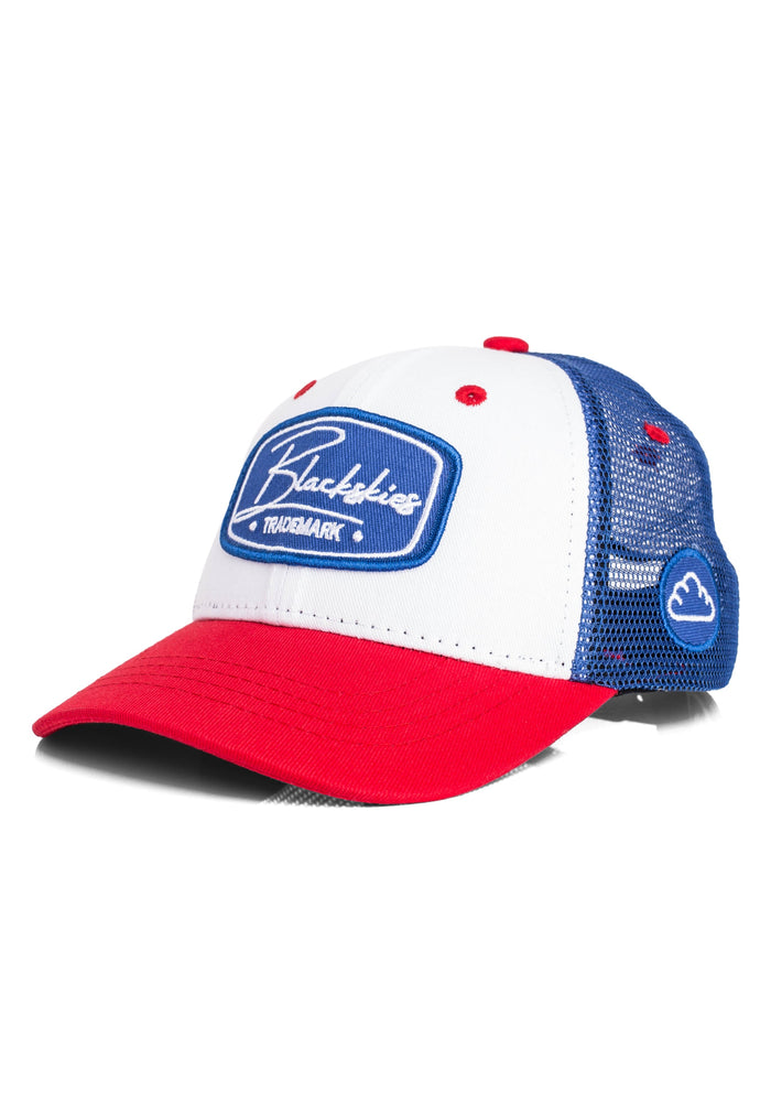Blackskies-Race-Baseball-Cap-Kids-White-Blue-Red-1