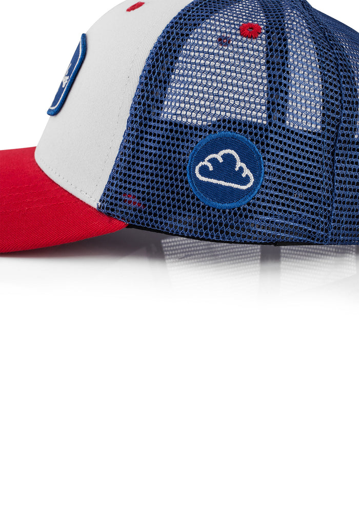 Blackskies-Razor-Baseball-Hat-White-Blue-Red-Snapback-Trucker-Mesh-Detail