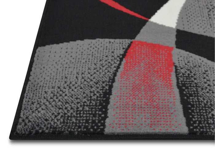 RENAURD Black & Red  5' x 7' Area Rug
