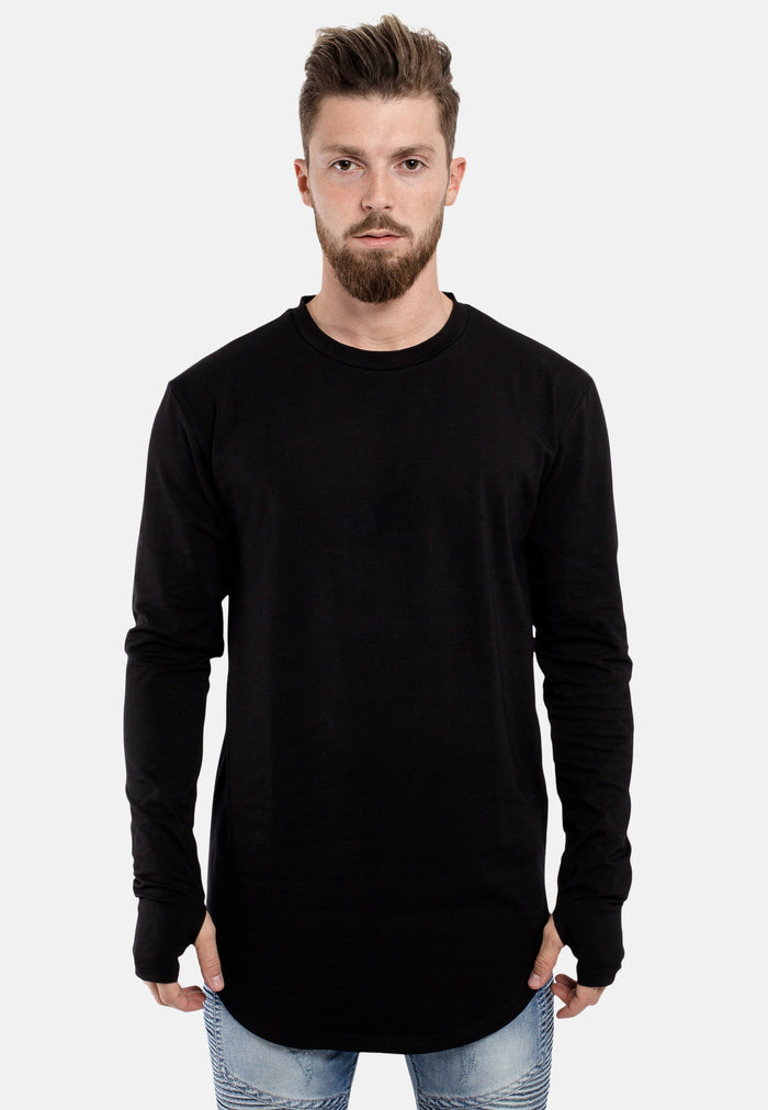 Blackskies-Round-Longline-Long-Sleeved-T-Shirt-Black