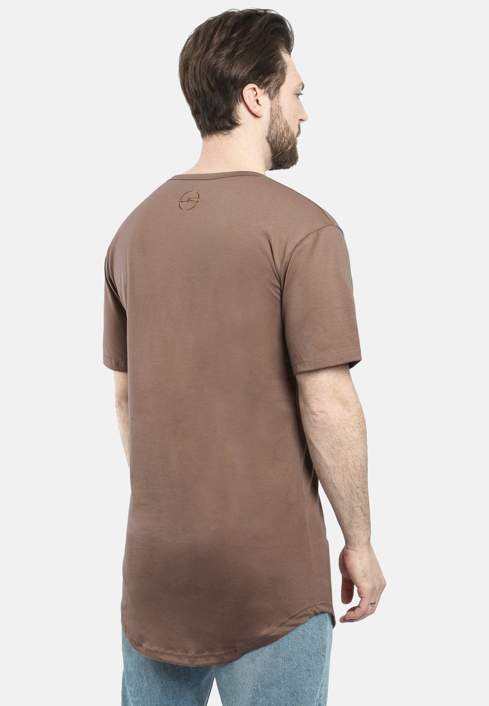 Blackskies-Round-Longline-T-Shirt-Brown-Back