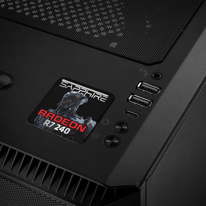 Sapphire Radeon R7 240 1"x1" Chrome Effect Domed Case Badge / Sticker Logo