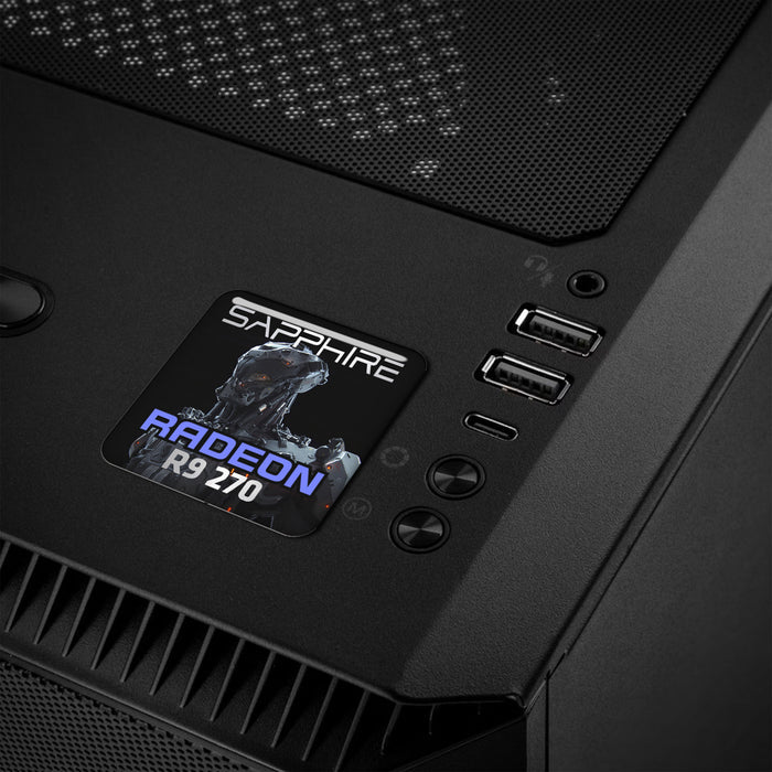 Sapphire Radeon R9 270 1"x1" Chrome Effect Domed Case Badge / Sticker Logo