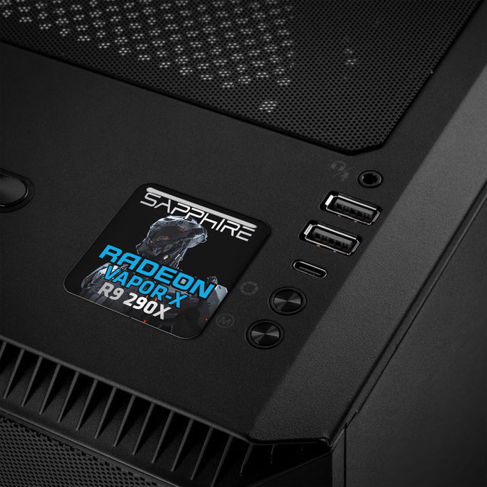 Sapphire Radeon VAPOR-X R9 290X 1"x1" Chrome Effect Domed Case Badge / Sticker Logo