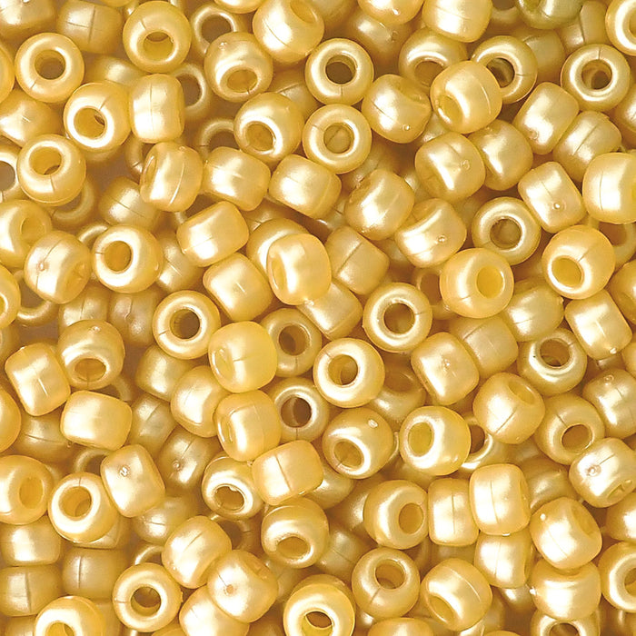 Satin Matte Gold Pearl Pony Beads