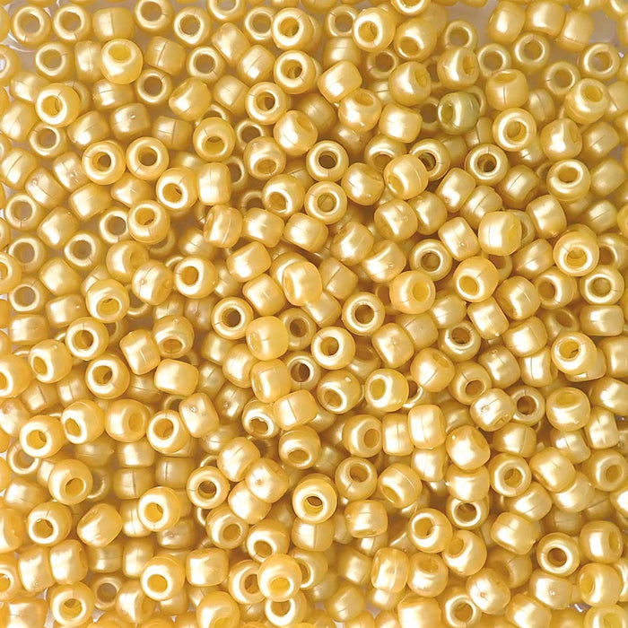 Satin Matte Gold Pearl Pony Beads