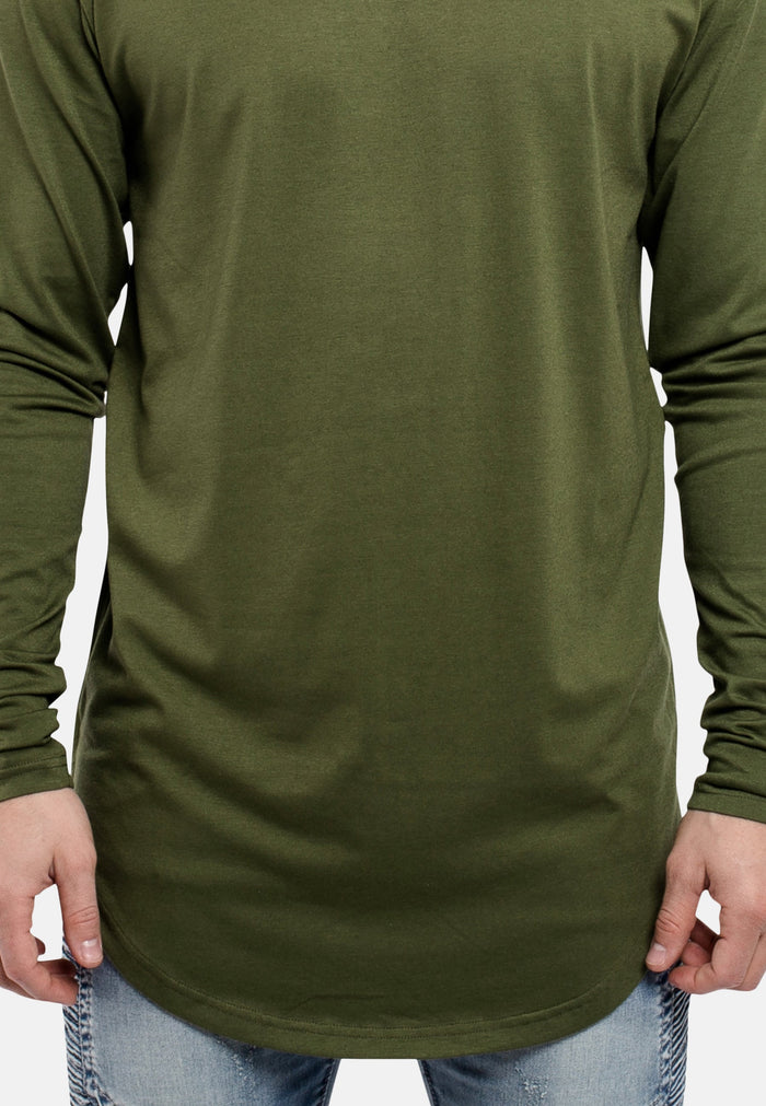 Oversized-Side-Zip-Longsleeve-Shirt-Olive-Sleeve-Detail
