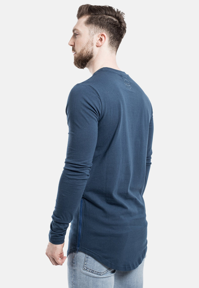 Blackskies-Side-Zip-Longline-Long-Sleeve-T-Shirt-Blue-Curved-Hem-Side-2