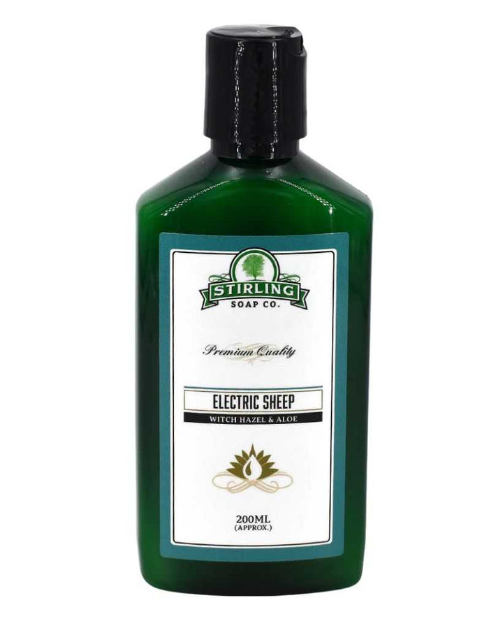 Stirling Electric Sheep aftershave toner bottle with label